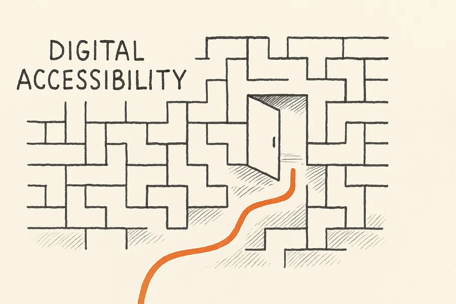 Reduzierte Illustration eines offenen Zugangs in einem digitalen System